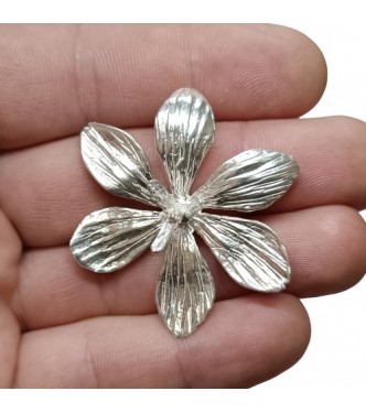 PE000302 Genuine Sterling Silver Pendant Big Flower Hallmarked Solid 925 Handmade